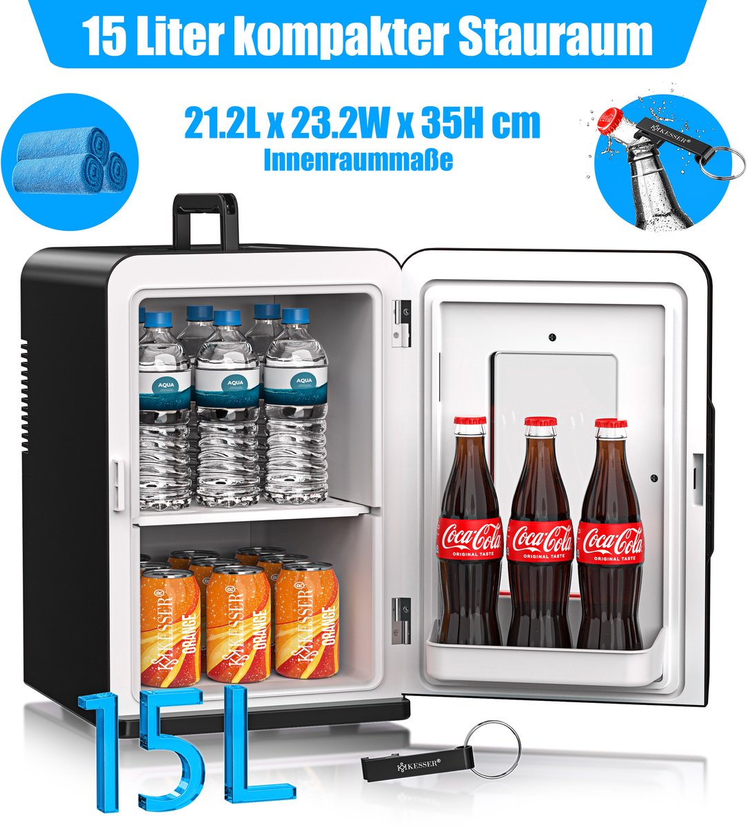 Mini frigo Réfrigérateur de table 15 litres 12V idéale pour voiture et camping