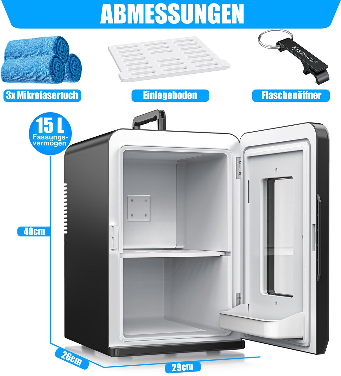 Mini frigo Réfrigérateur de table 15 litres 12V idéale pour voiture et camping