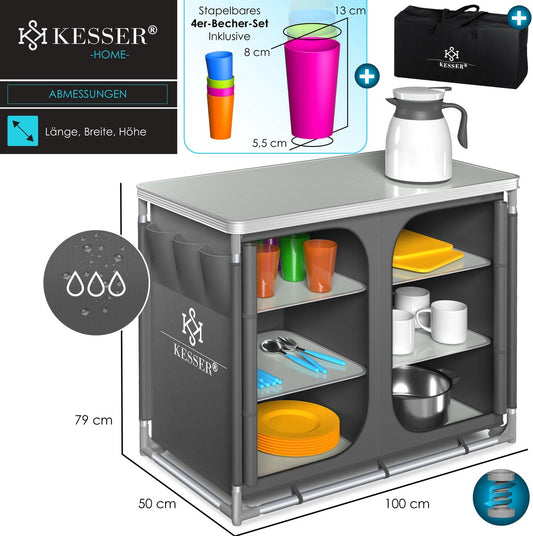 Armoire Cuisine de Camping Structure en Aluminium, Sac de Transport