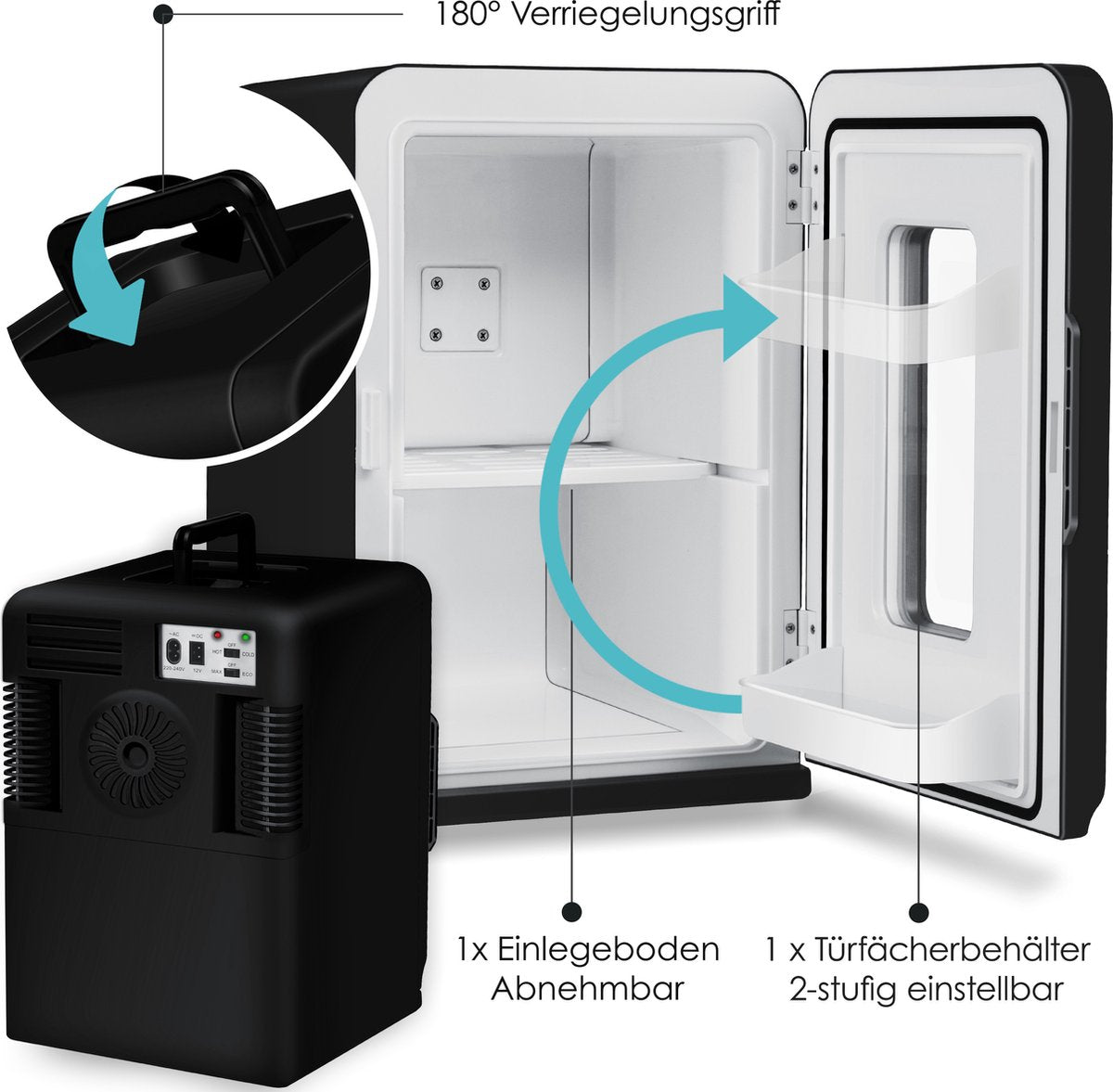 Mini frigo Réfrigérateur de table 15 litres 12V idéale pour voiture et camping