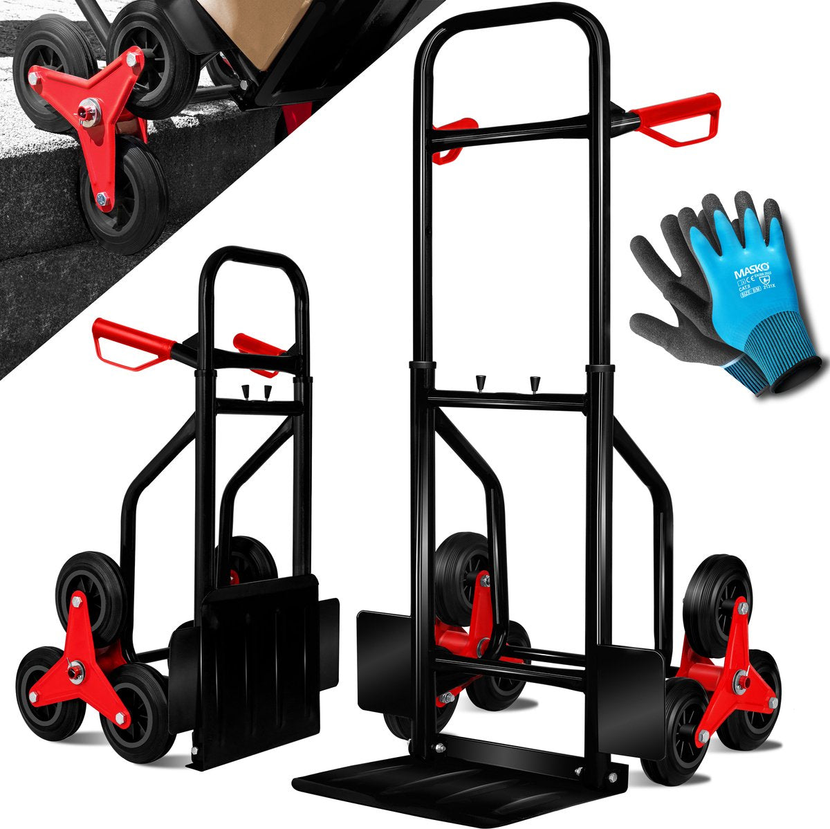 Diable pour escaliers 200kg Diable pour escaliers Diable pour escaliers Noir