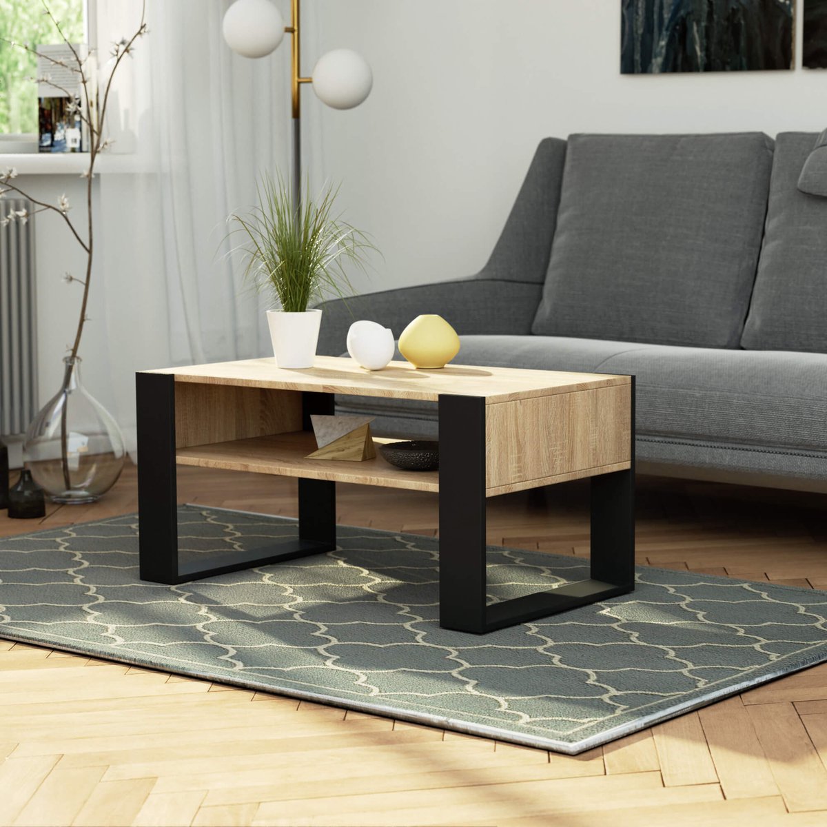 Table Basse bois Chêne Sonoma 92x53x45 Cm