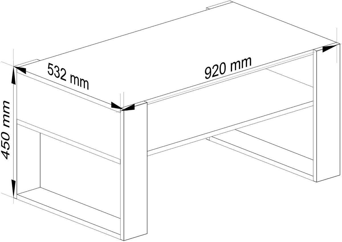 Table Basse bois Chêne Sonoma 92x53x45 Cm