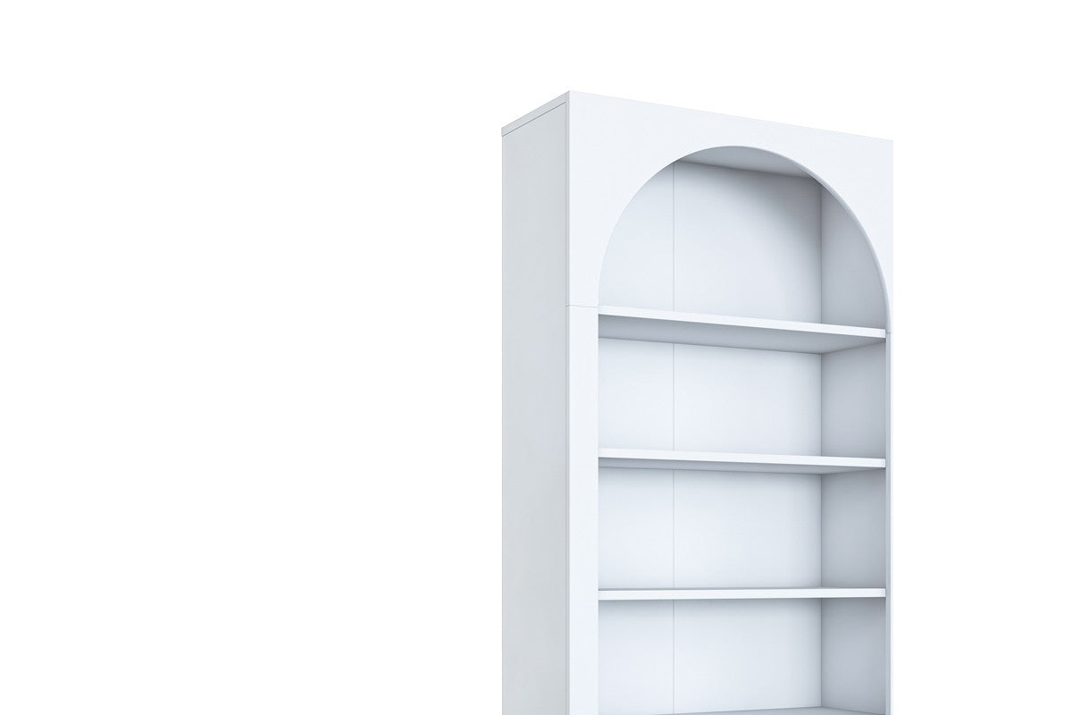Bibliothèque Zoel bois mélaminé blanc 80x31,5x180cm