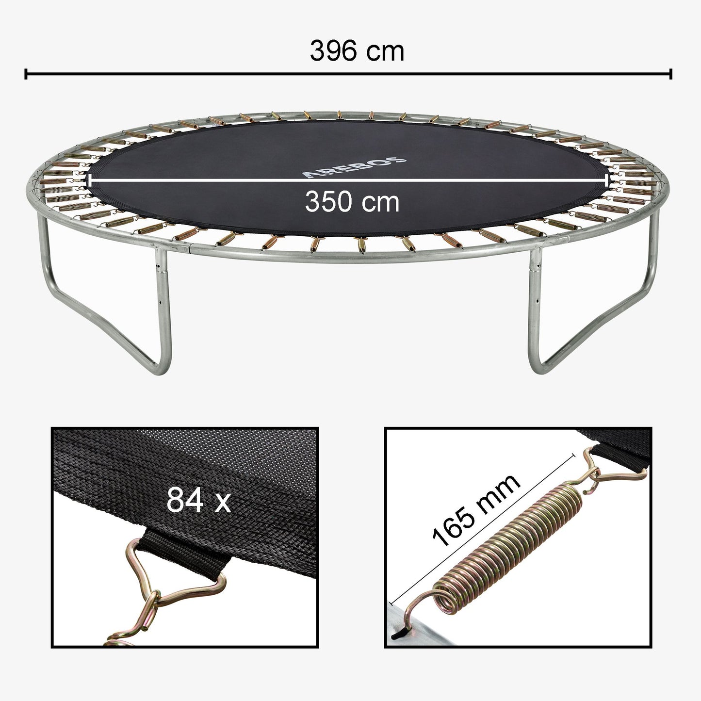Tapis de saut pour trampoline 396 cm 84 oeillets 165 mm
