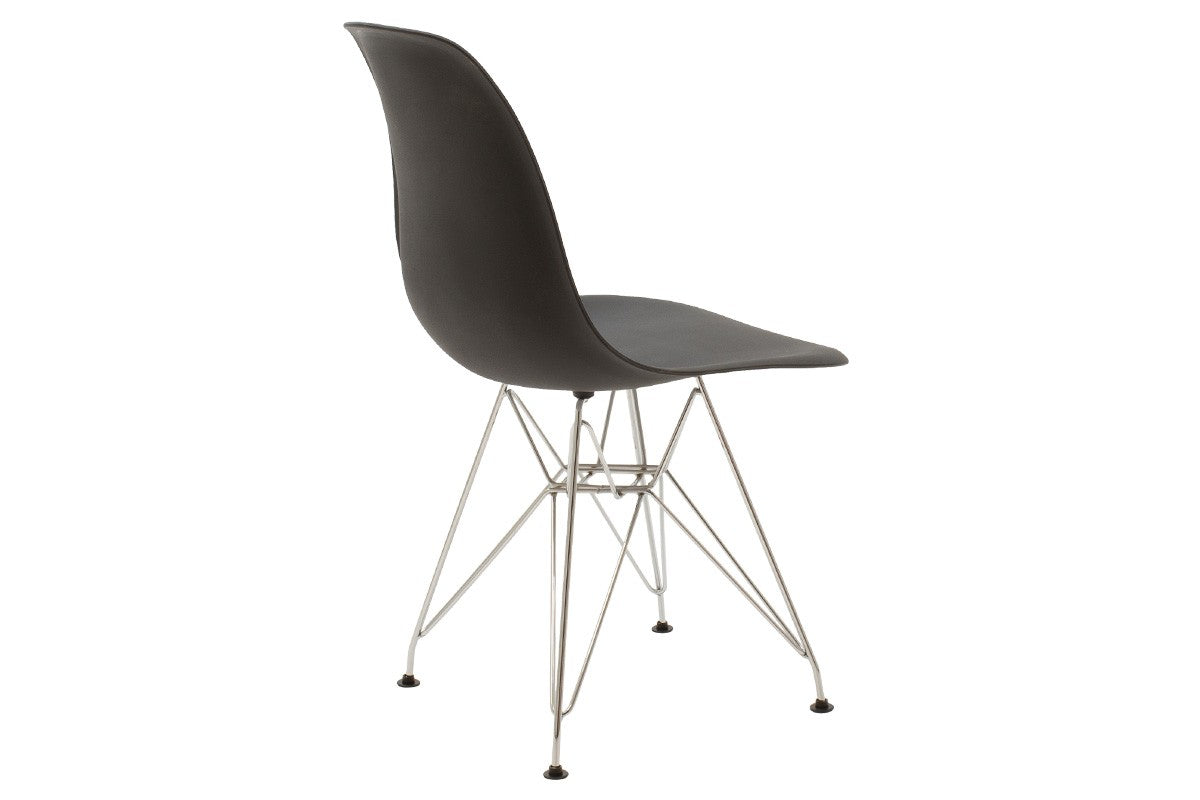 Chaise Adel noir-pied inox 46x55x81 cm