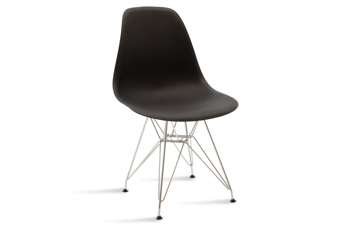 Chaise Adel noir-pied inox 46x55x81 cm