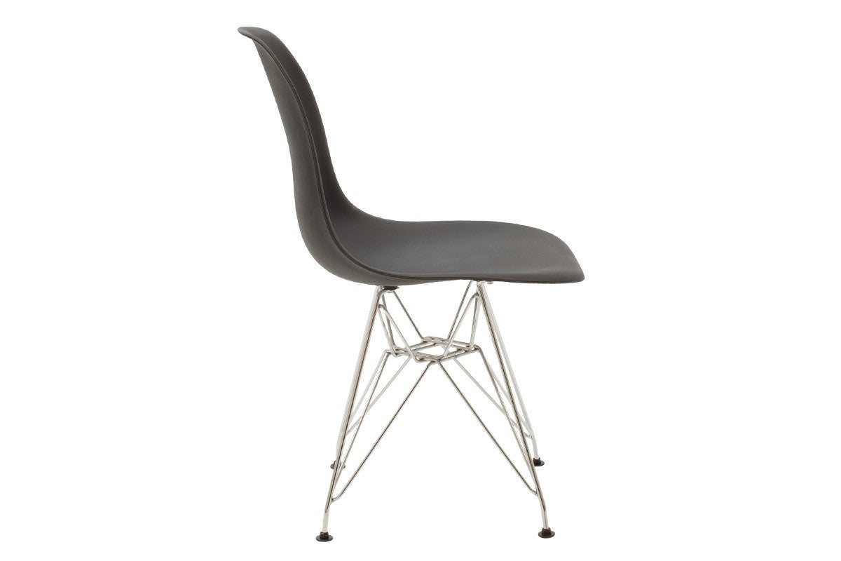 Chaise Adel noir-pied inox 46x55x81 cm
