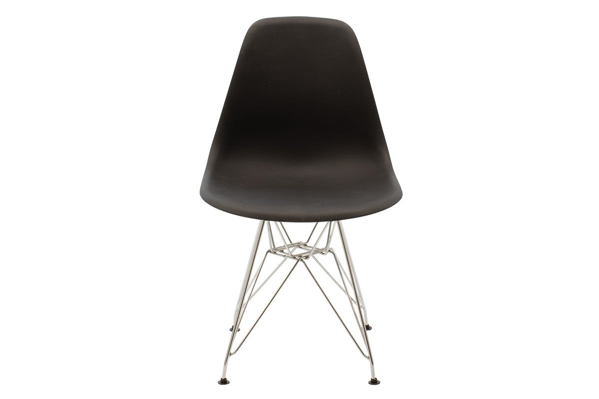 Chaise Adel noir-pied inox 46x55x81 cm