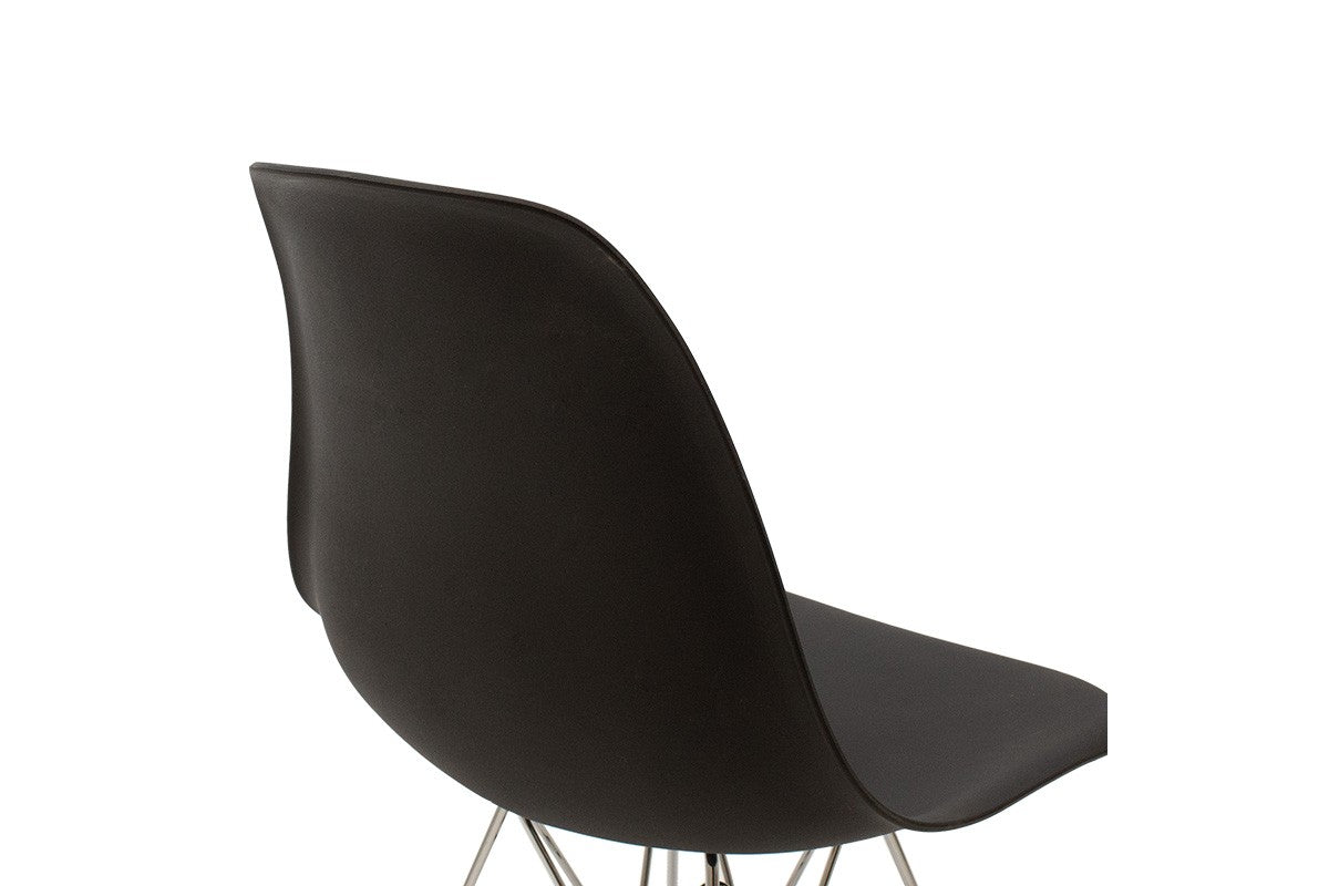 Chaise Adel noir-pied inox 46x55x81 cm