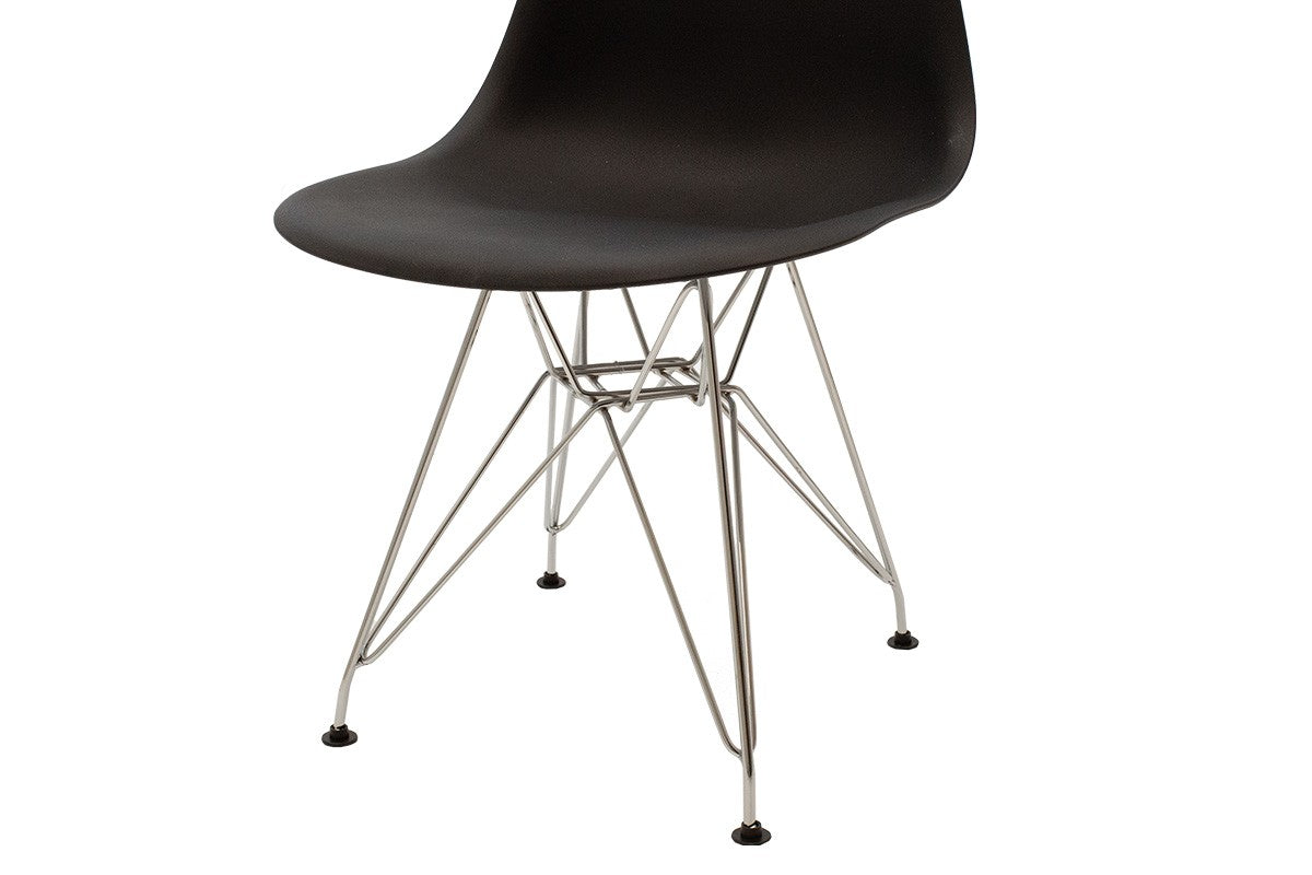 Chaise Adel noir-pied inox 46x55x81 cm