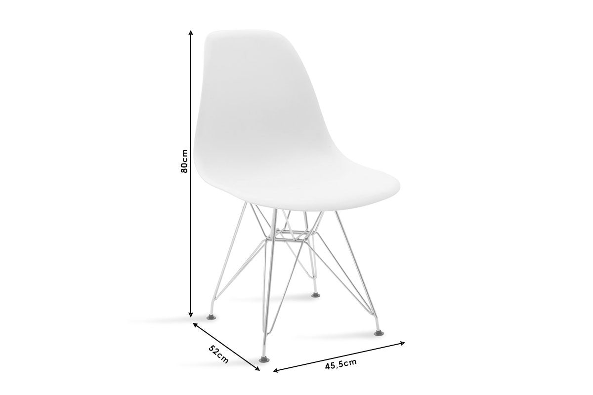 Chaise Adel noir-pied inox 46x55x81 cm