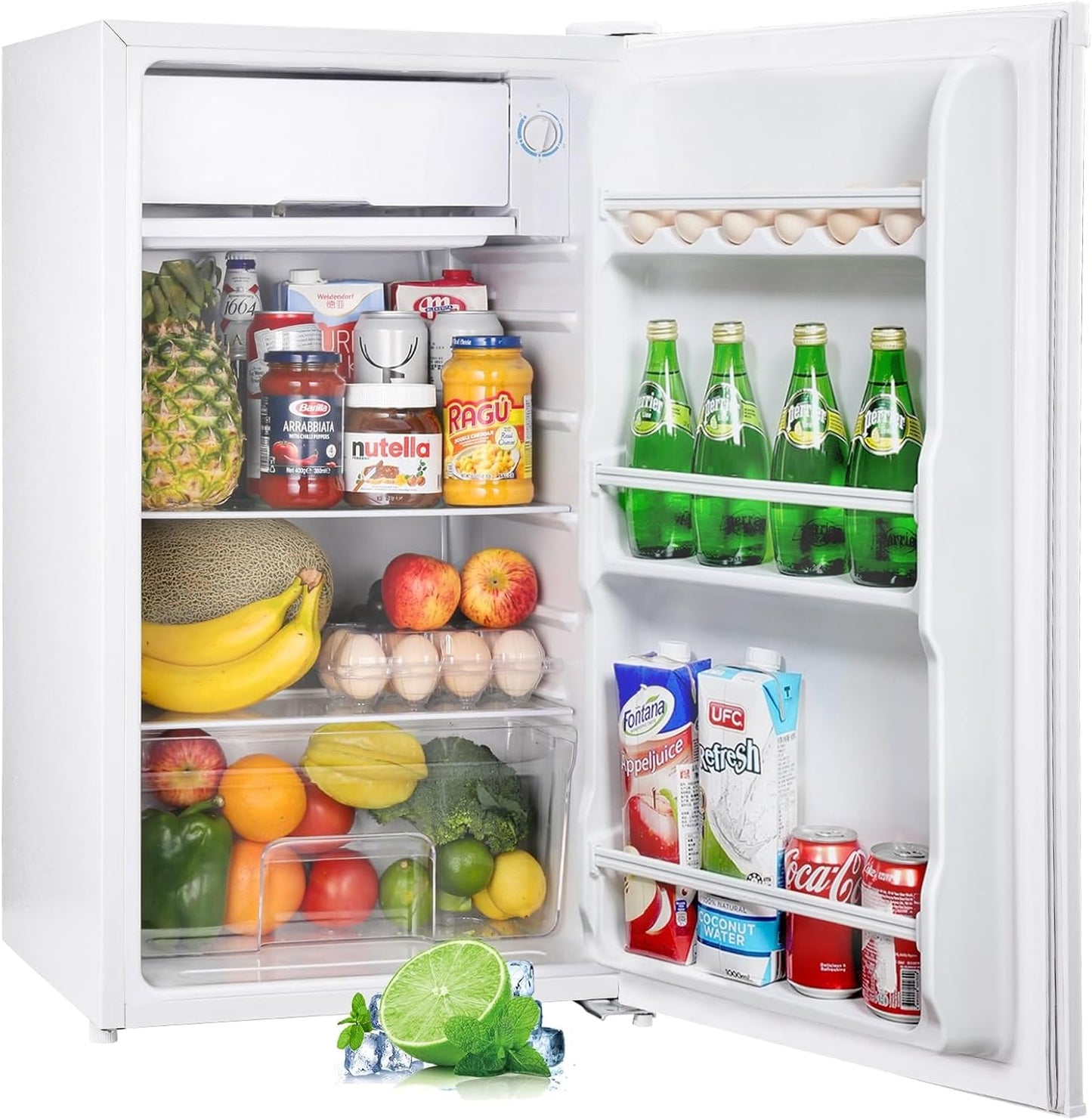 Frigo avec Congélateur 91L Bac à Légumes Blanc