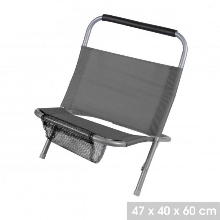 Fauteuil chaise Cale Dos De Plage Anthracite 48X40XH60CM