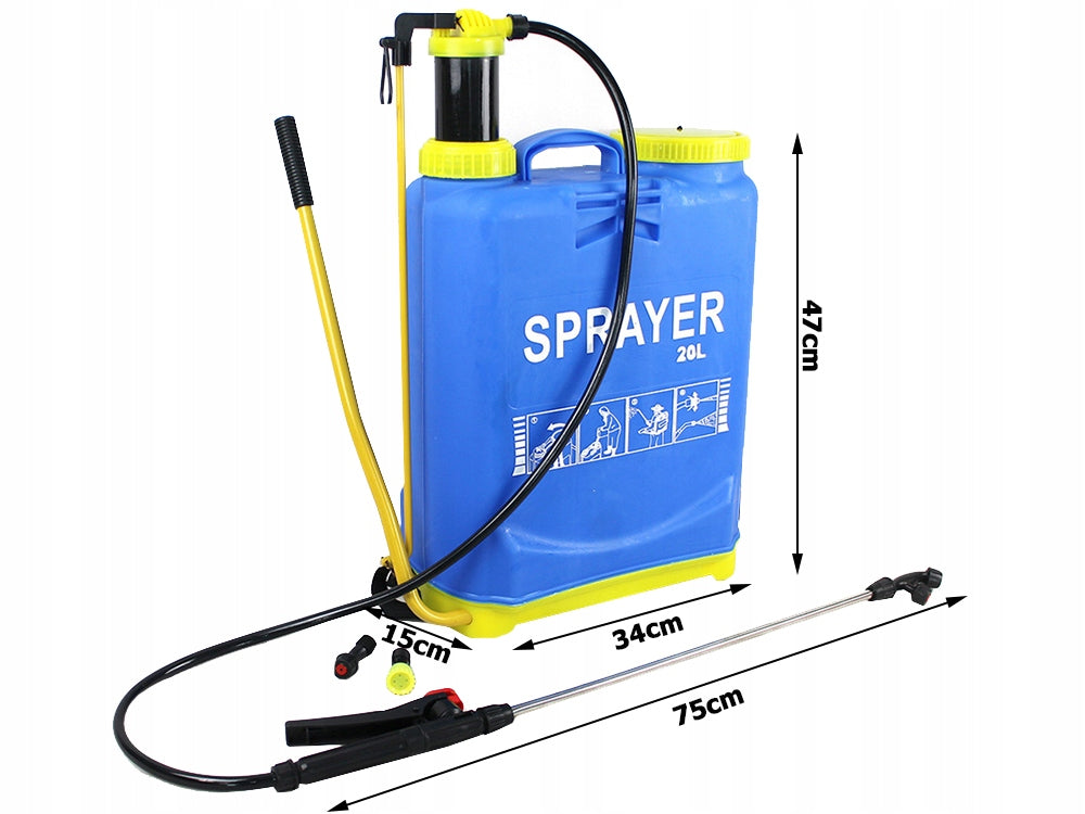 Pulvérisateur sac dos jardin à pression lance 20L 4 bar