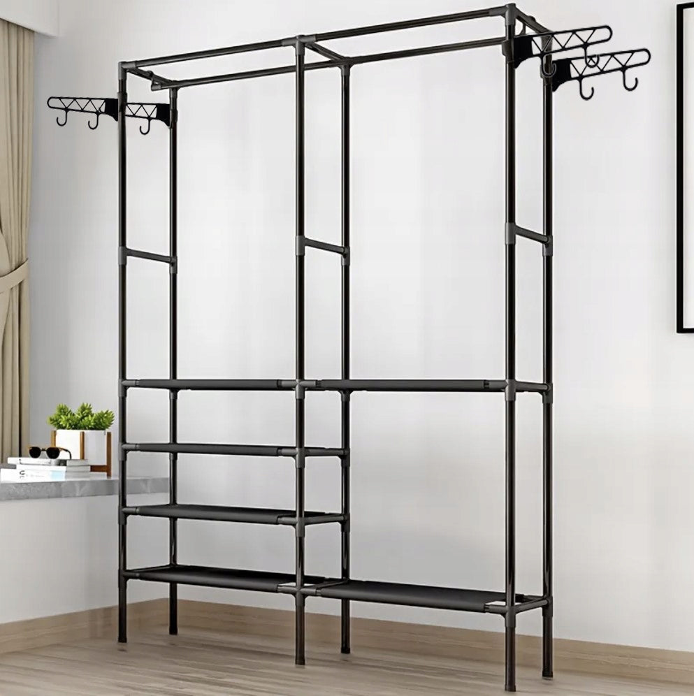 Penderie - double porte manteaux 173 x 36 x 108 cm