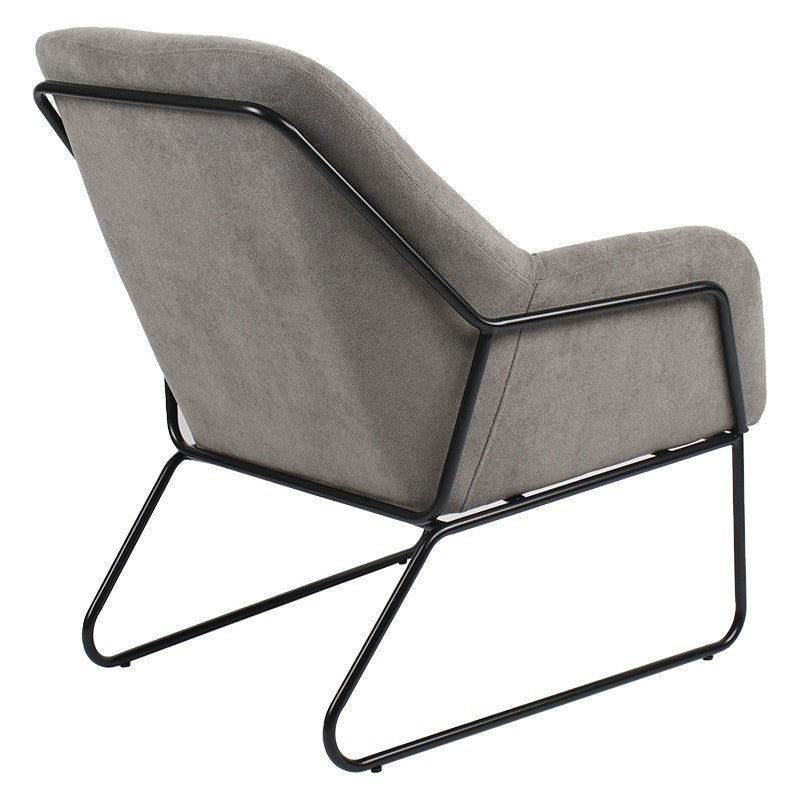 Fauteuil Indélébile tissu gris-noir 76x67x81cm