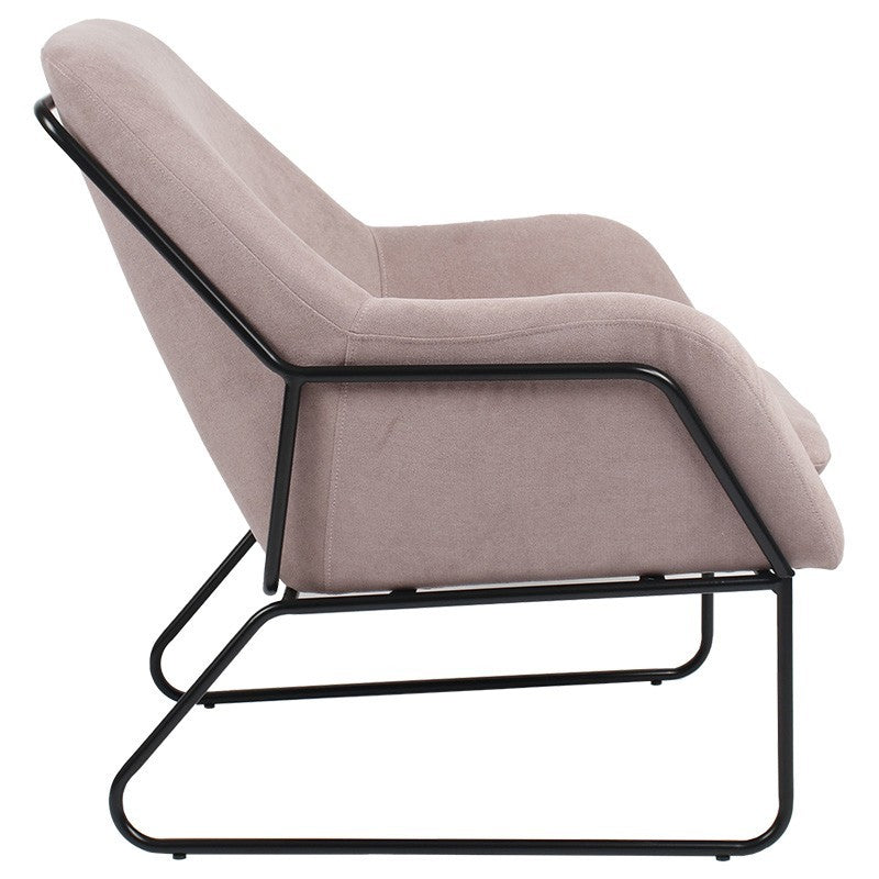 Fauteuil Indélébile tissu rose-noir 76x67x81cm
