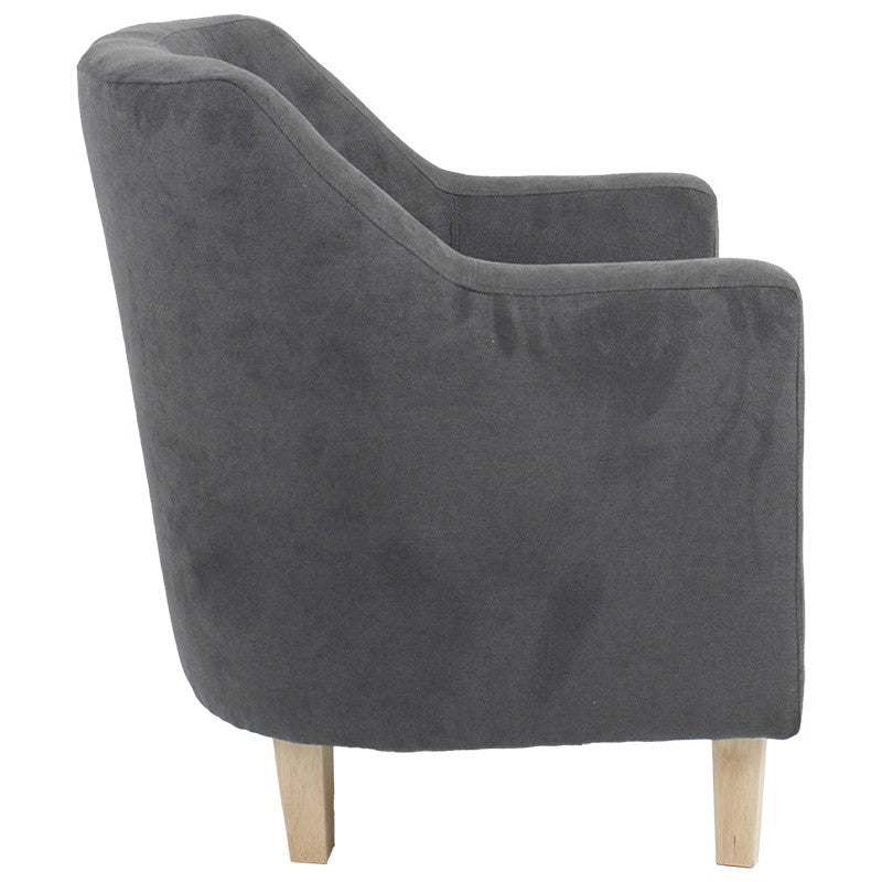 Fauteuil Joyful tissu anthracite-naturel 71x71x81cm