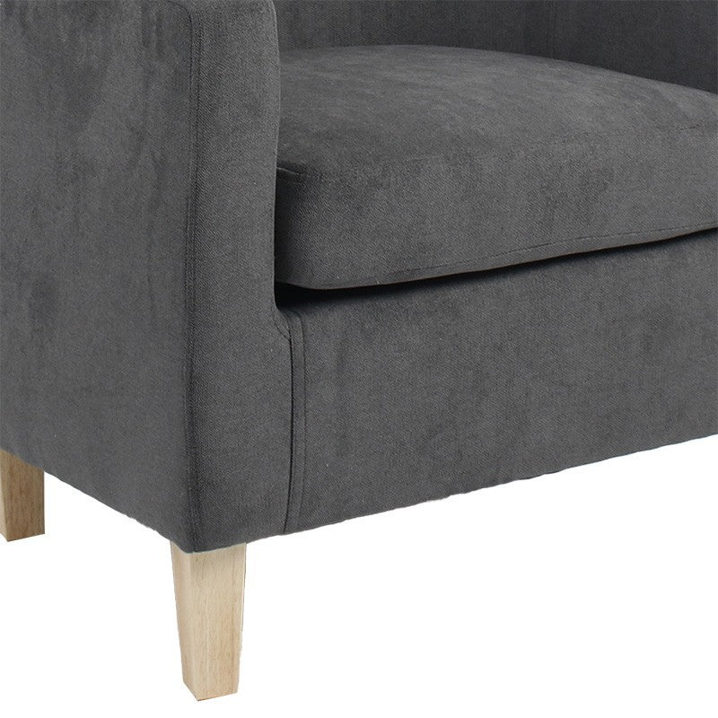 Fauteuil Joyful tissu anthracite-naturel 71x71x81cm