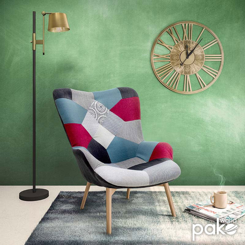 Fauteuil patchwork design rétro multicolore