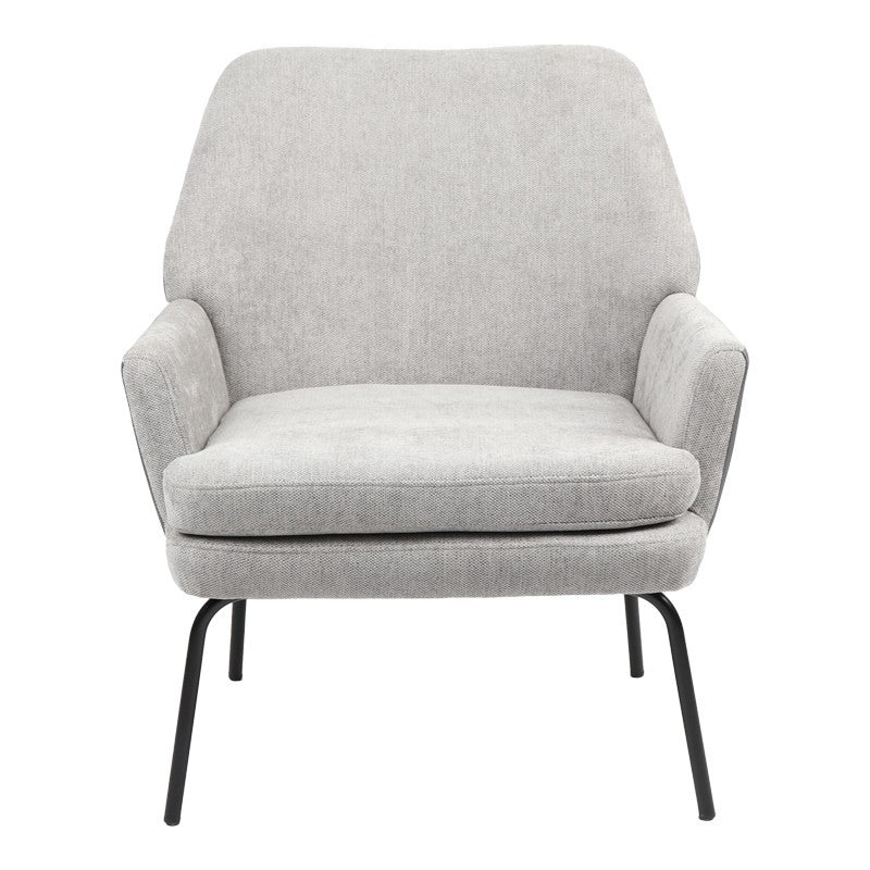 Fauteuil Kieran tissu gris-pied noir 67x89x86cm