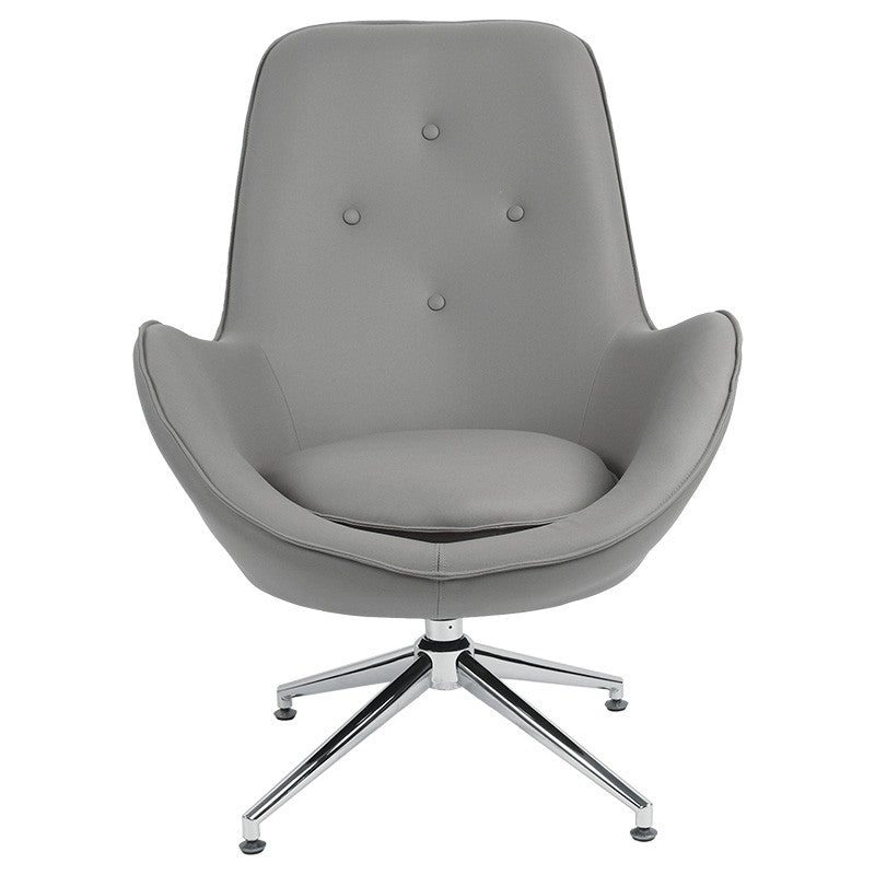 Fauteuil Kinetic pivotant tissu gris bleu-chrome 81x78x104cm