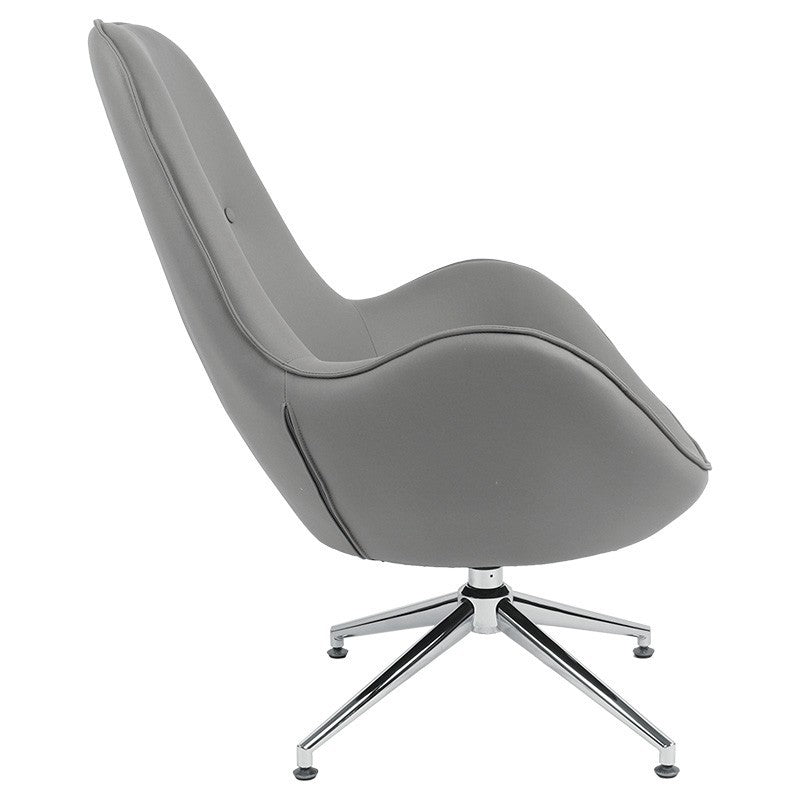 Fauteuil Kinetic pivotant tissu gris bleu-chrome 81x78x104cm