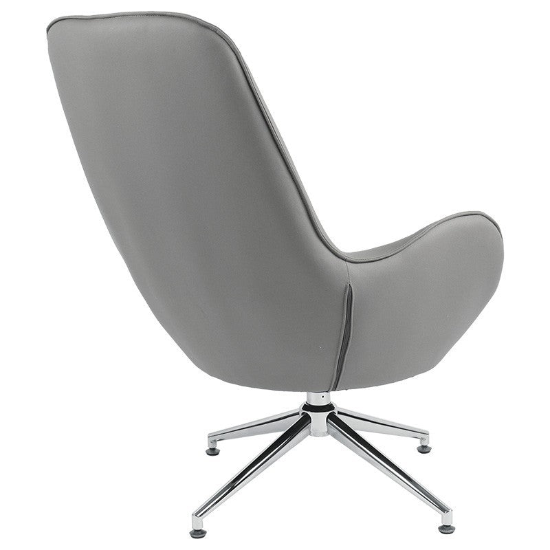 Fauteuil Kinetic pivotant tissu gris bleu-chrome 81x78x104cm