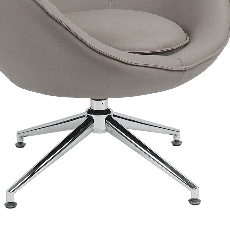 Fauteuil Kinetic pivotant tissu gris marron-chrome 81x78x104cm