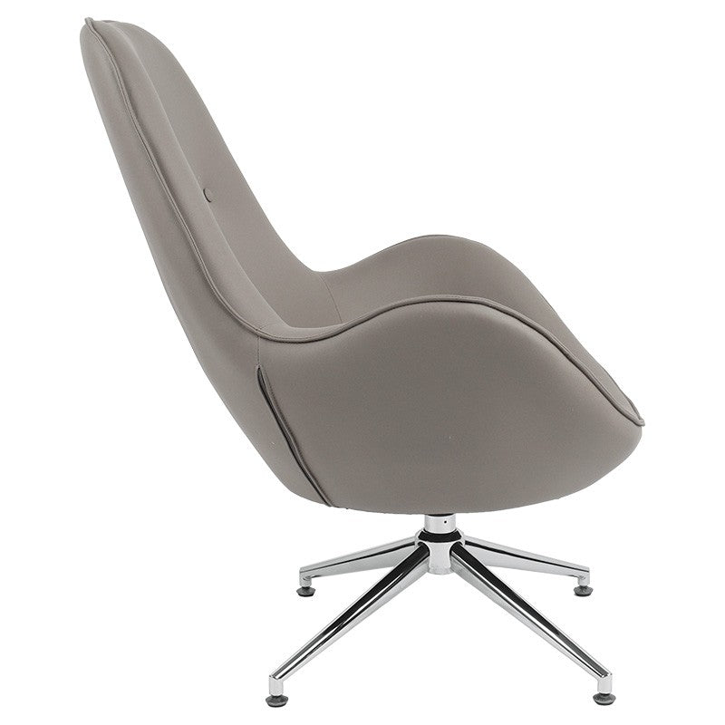 Fauteuil Kinetic pivotant tissu gris marron-chrome 81x78x104cm