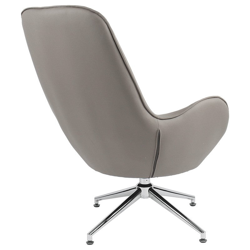 Fauteuil Kinetic pivotant tissu gris marron-chrome 81x78x104cm