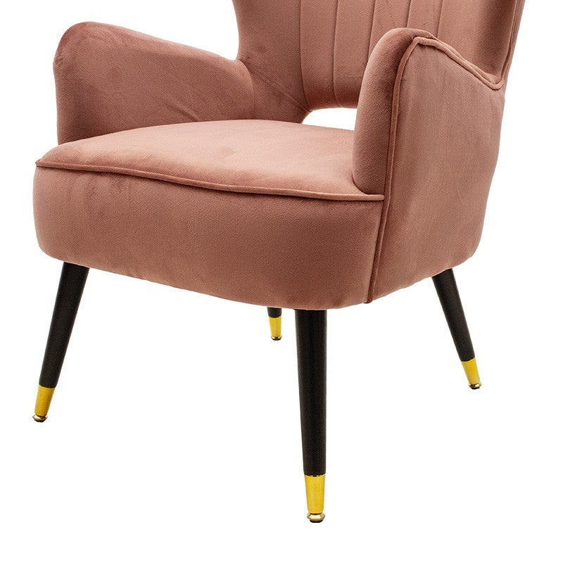 Fauteuil Lark en velours pomme pourrie 65x74x90cm