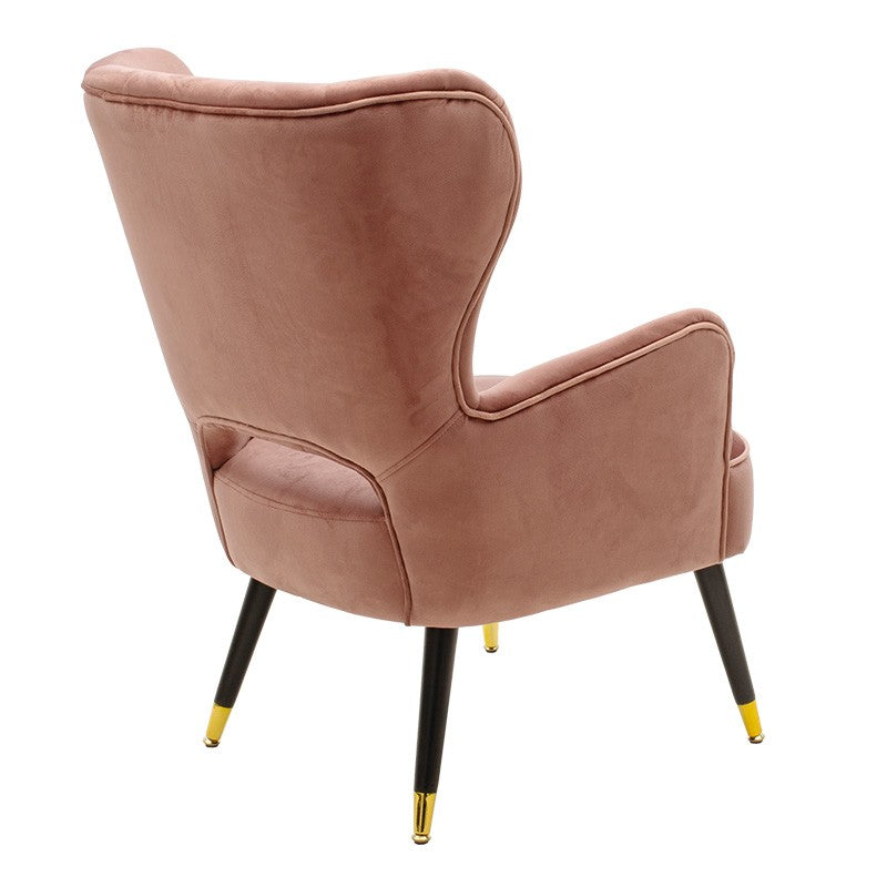 Fauteuil Lark en velours pomme pourrie 65x74x90cm