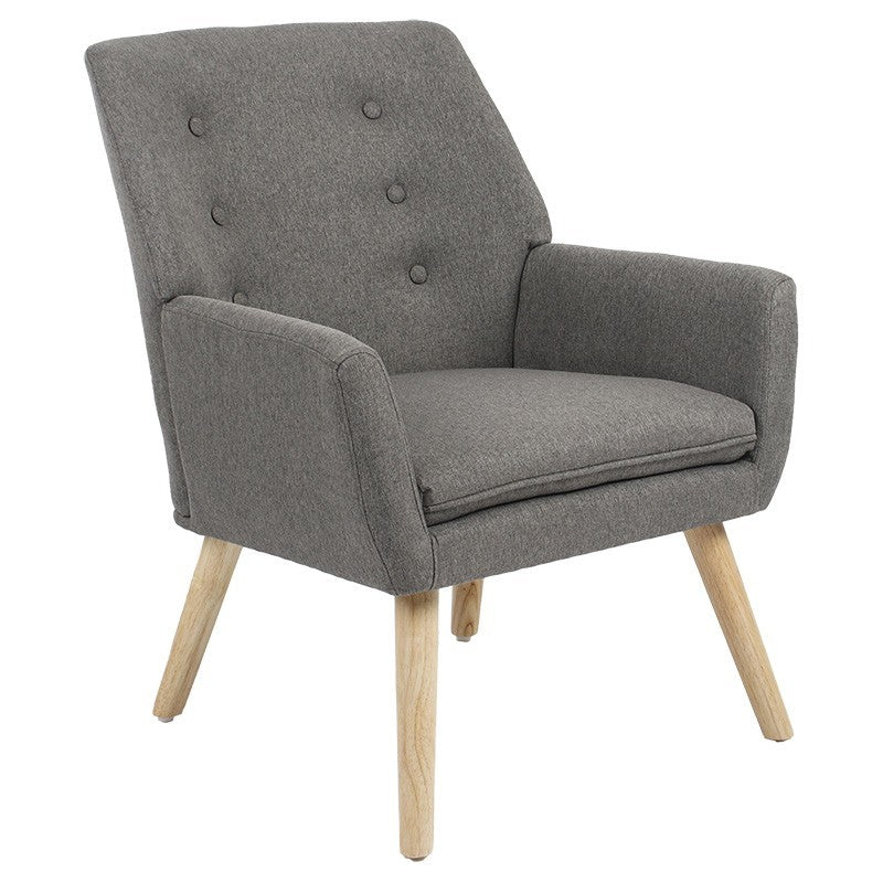 Fauteuil Likable tissu gris naturel 67x89x86cm