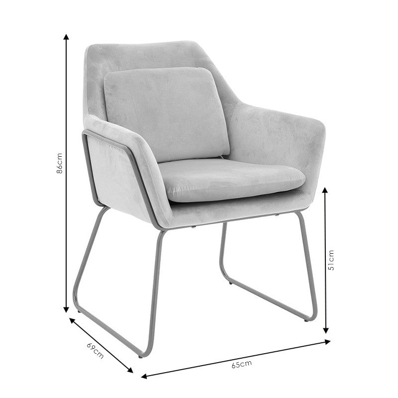 Fauteuil Mira anthracite-noir 65x69x86cm