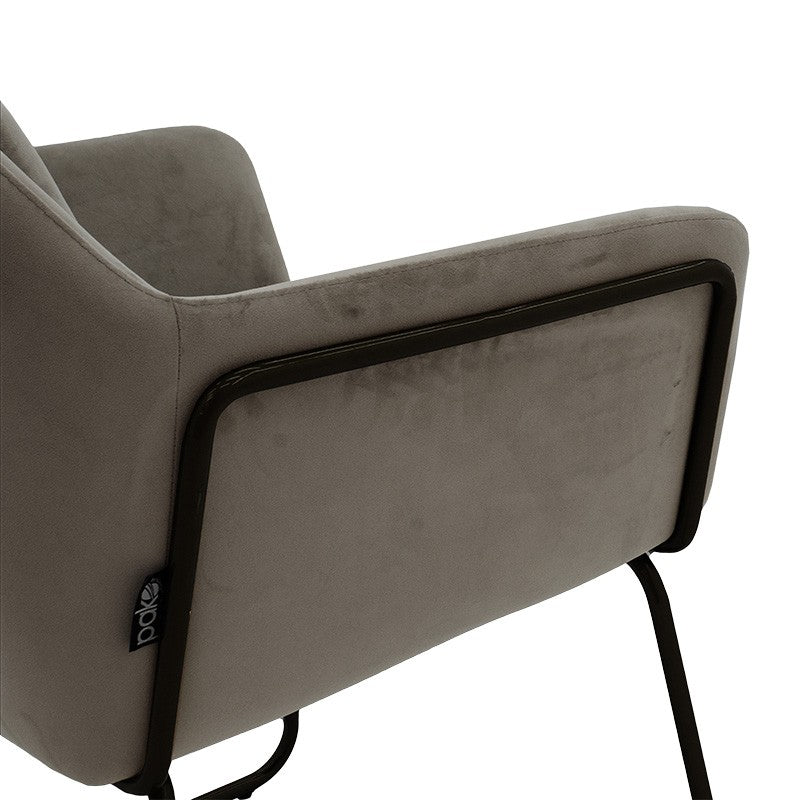 Fauteuil Mira anthracite-noir 65x69x86cm