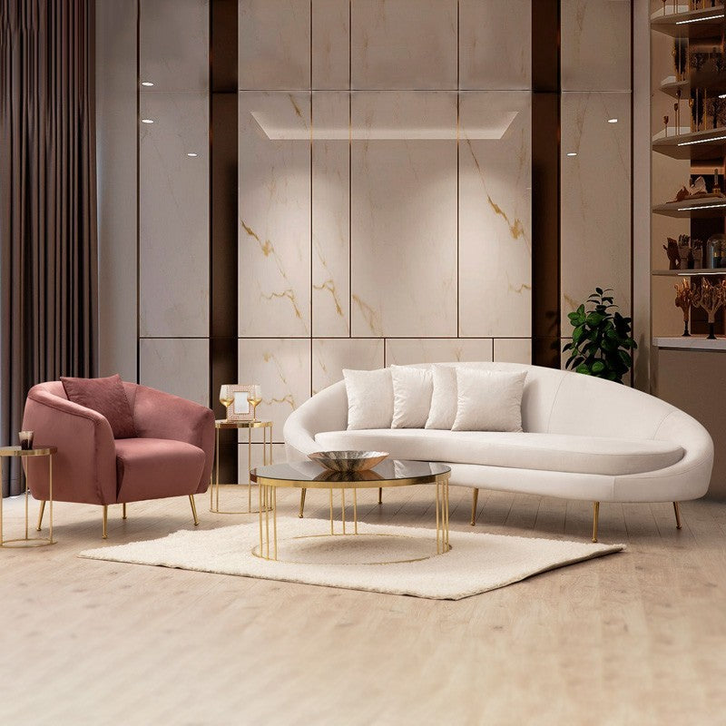 Fauteuil tissu rose 70x82x82cm