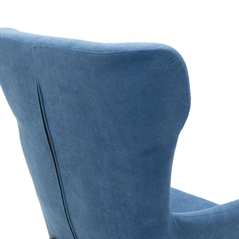 Fauteuil Rimbo en tissu couleur bleue 66x81x102cm