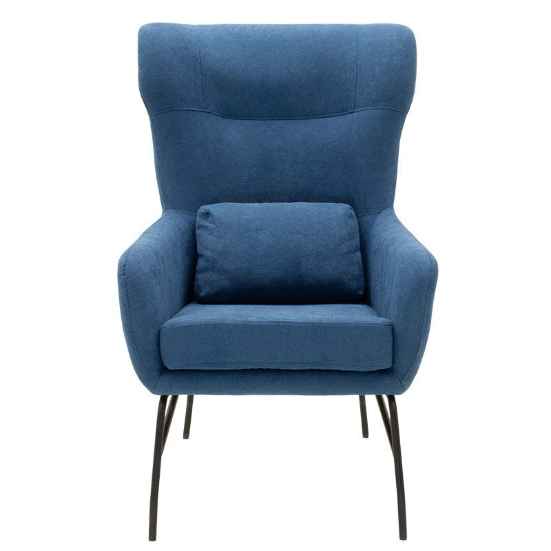 Fauteuil Rimbo en tissu couleur bleue 66x81x102cm