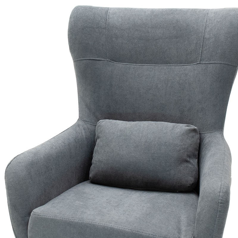 Fauteuil Rimbo en tissu Gris pied metal 66x81x102cm