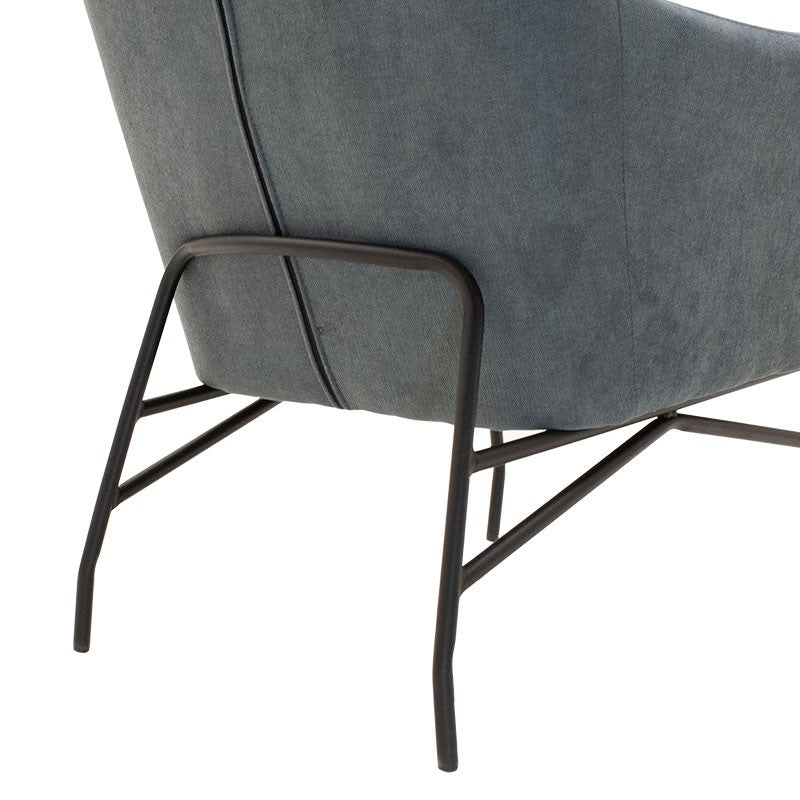 Fauteuil Rimbo en tissu Gris pied metal 66x81x102cm