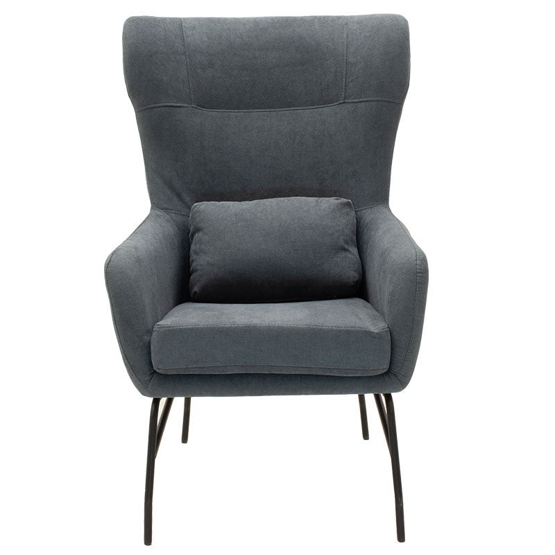 Fauteuil Rimbo en tissu Gris pied metal 66x81x102cm