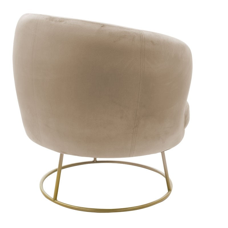 Fauteuil Rony velours Beige 78x75x82cm