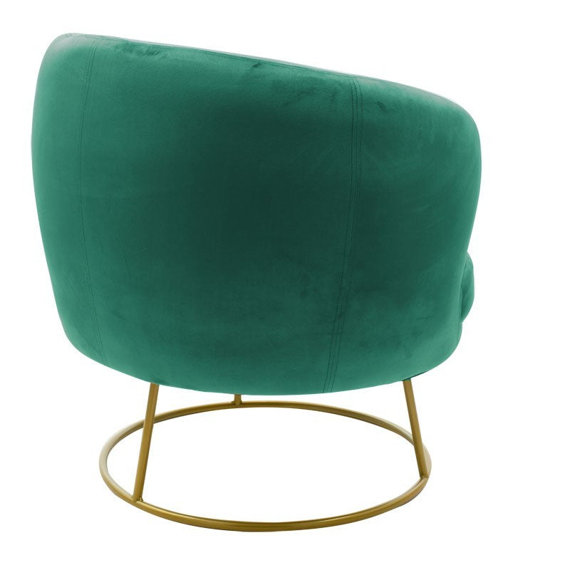 Fauteuil Rony velours vert foncé 78x75x82cm