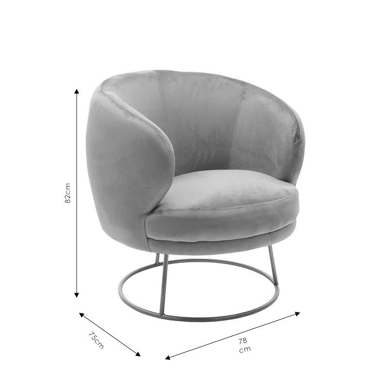 Fauteuil Rony velours vert foncé 78x75x82cm