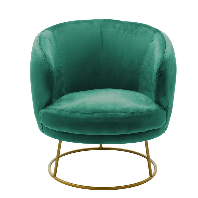Fauteuil Rony velours vert foncé 78x75x82cm