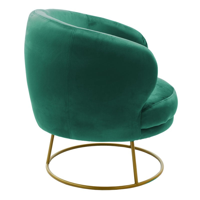 Fauteuil Rony velours vert foncé 78x75x82cm