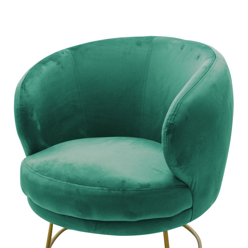 Fauteuil Rony velours vert foncé 78x75x82cm