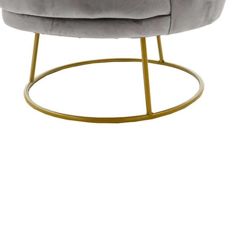 Fauteuil Rony velours Gris 78x75x82cm